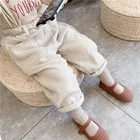Осень 2021, новые корейские детские повседневные брюки, однотонные шаровары для маленьких мальчиков и девочек, детские повседневные брюки, одежда для маленьких мальчиков