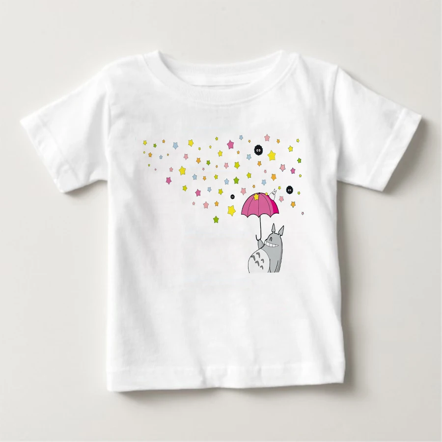 

2019 new print cartoon Totoro children t cute boy girl summer fashion T-shirt short sleeve cotton dress