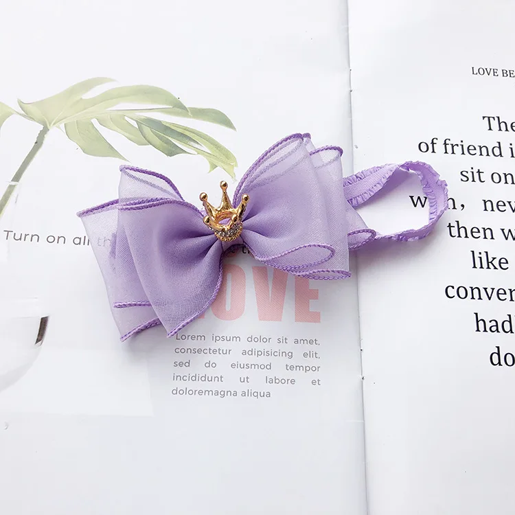 

Baby Girls Bowknot Crown Headband Lace Elastic Princess Hair Band Fashion New Style Children Kids Hair Accessories Baby Headband