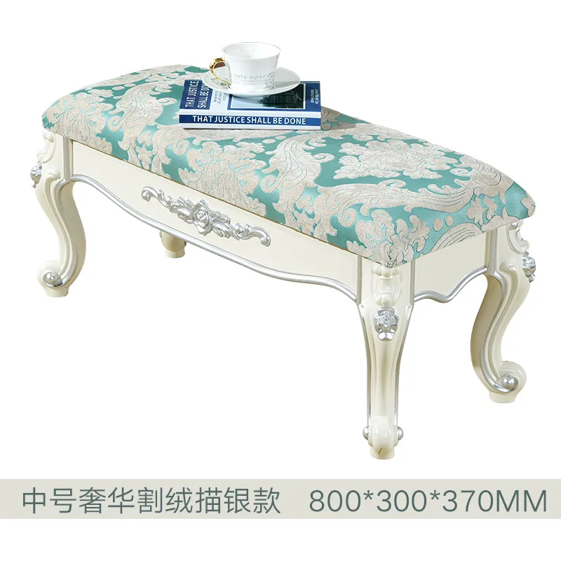 Американский табурет для ног экономный дома гостиной Европейский резной кожаный