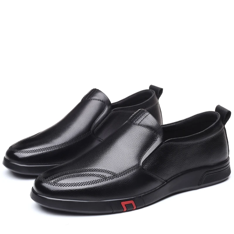 2021 Men's Shoes Spring Leather Business Casual Shoes Men's Soft-soled Soft Leather Shoes Middle-aged and Elderly Dad Shoes %