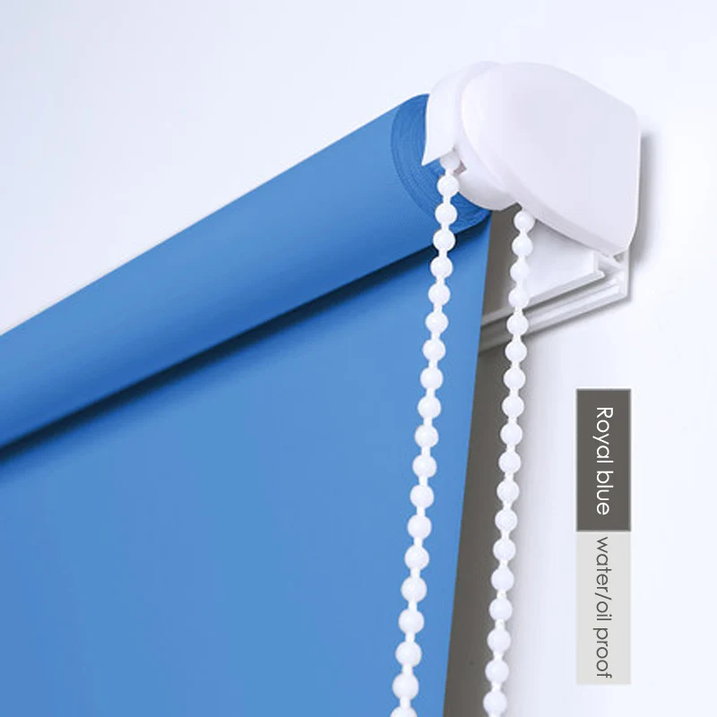 No Drill-Royal blue Горячая Распродажа водонепроницаемые маслостойкие тканевые рулонные шторы легкая очистка затемняющие шторы для украшения окон для гостиницы кухни ванной комнаты - Цвет: No Drill-Royal blue