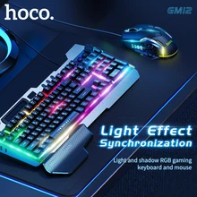 HOCO Chơi Game Bàn Phím Cơ 108 Phím RGB LED Backlit Công Thái Bộ Bàn Phím Và Chuột Chơi Game 1.5M USB Dây máy Tính Keybord