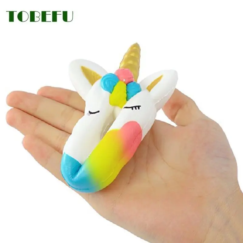 TOBEFU Jumbo Kawaii пончик Единорог Сжимаемый торт хлеб сжималки крем Ароматизированная