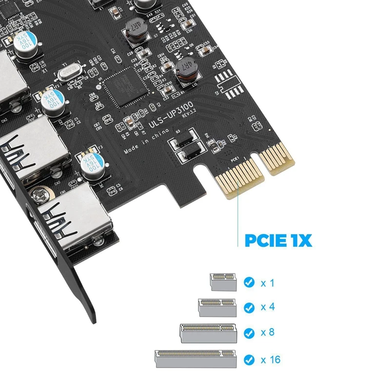 Плата расширения PCI E на USB3.0 + Type C (плата PCIe) 3 порта с Суперскоростной USB 0 плата для