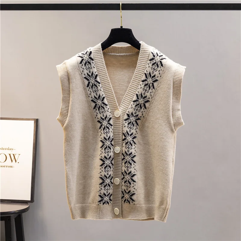 

Knitted Vest Sweater Korean Women Casual Vintage V Neck Sleeveless Streetwear Knit Sweater Vest Caridgan Top Cardigan Knitwear