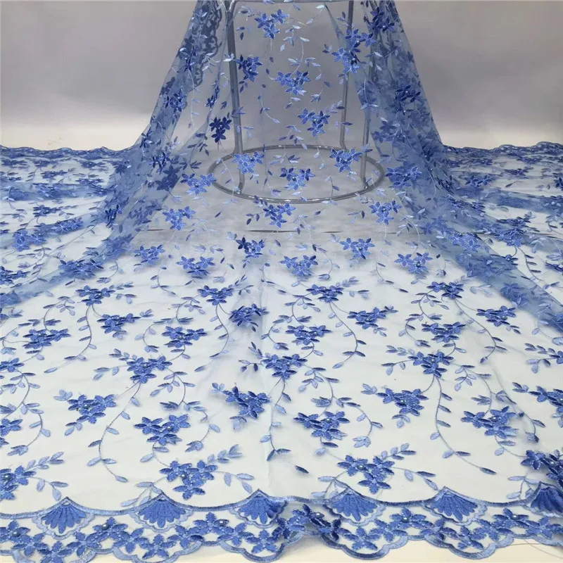 2019 African Lace Fabric Tulle beads France Net lace Mesh for Fashion Nigerian Dress For Praty | Дом и сад
