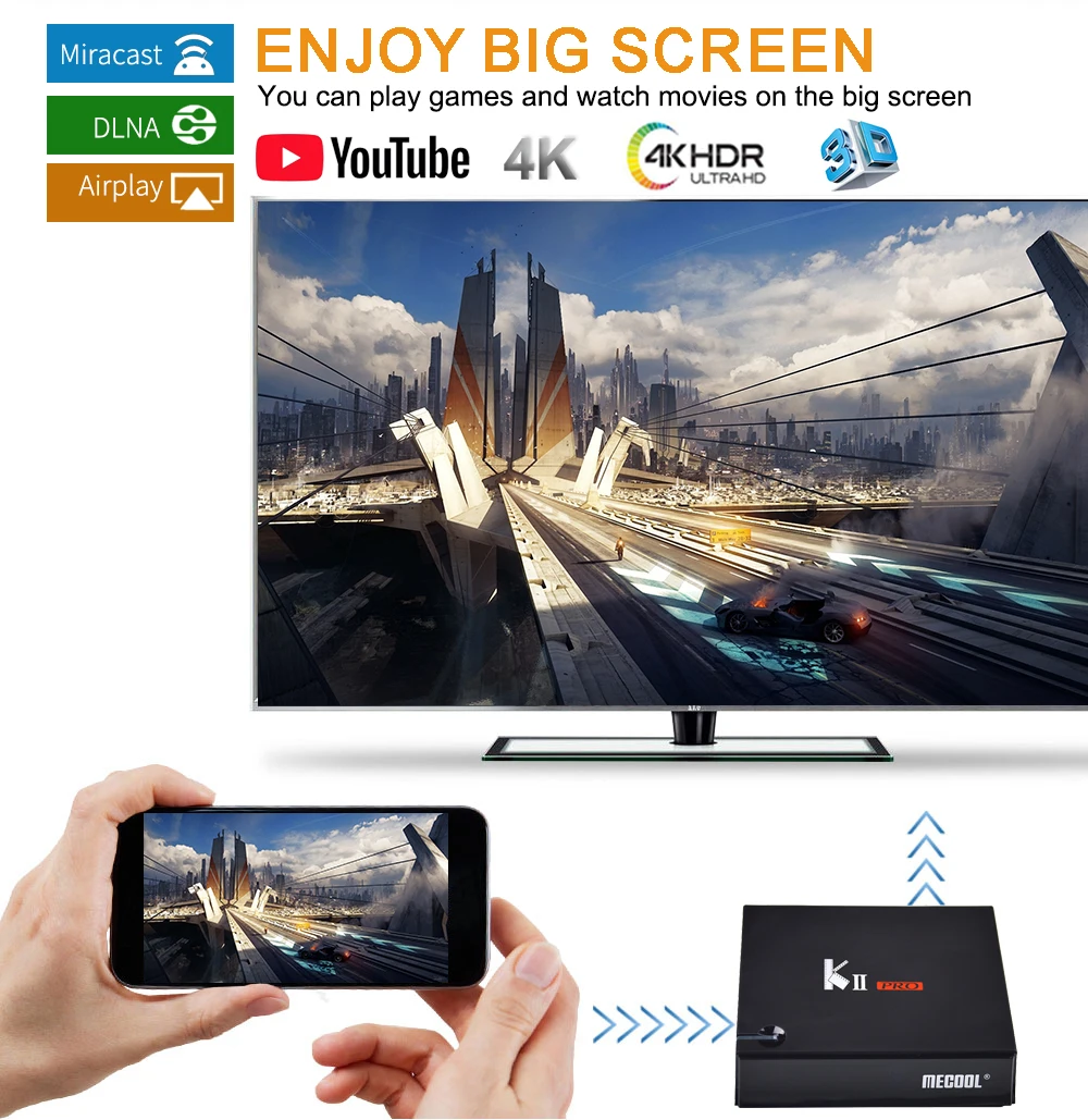 MECOOL KII PRO Android 7.1.1 ТВ приставка DVB-S2 DVB-T2 K2 PRO Amlogic S905D четырехъядерный 2G16G 4K Cline NEWCAMD 2,4/5 GHz двойной Wifi