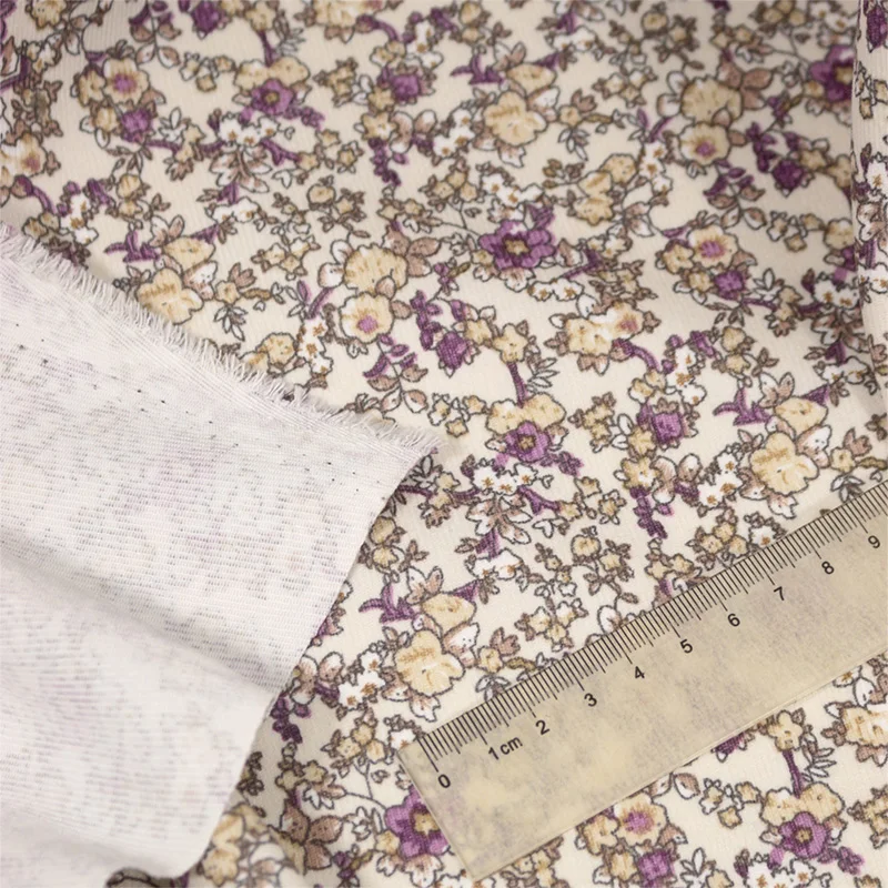 

150CM Width Purple Small Flower Anti-Wrinkle Wear Clothing Dress Cloth Handmade DIY Cloth