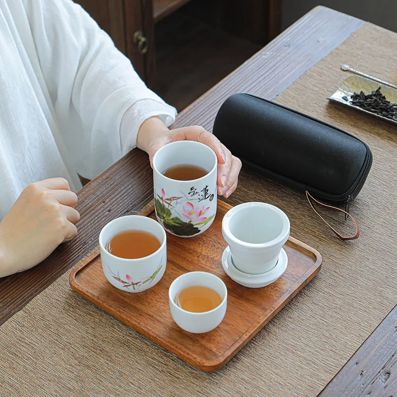 Портативный один чайник две чашки простой чайная чашка керамический маленький