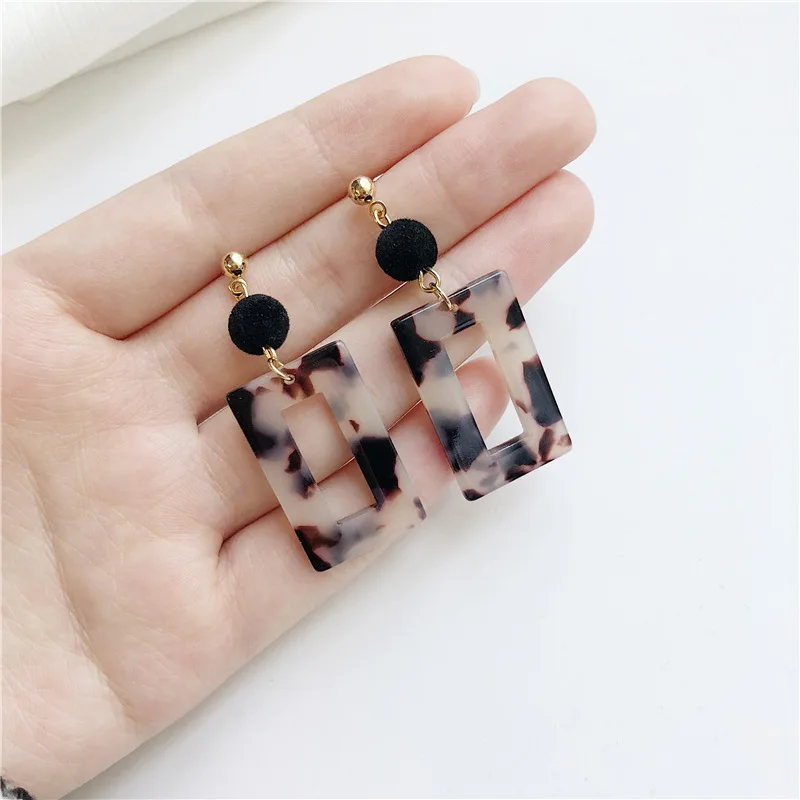 Пара модных сережек ruanme из ацетата серьги гвоздики геометрические женские