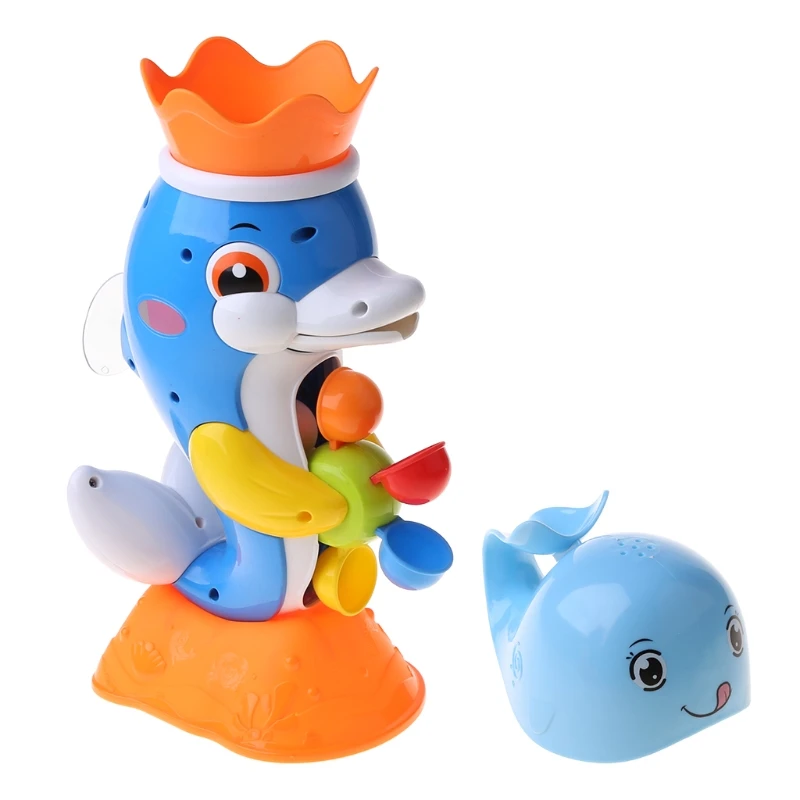 

Cute Dolphin Bath Shower Wheel Toy Baby Kids Water Spraying Tool Bathroom Gift New