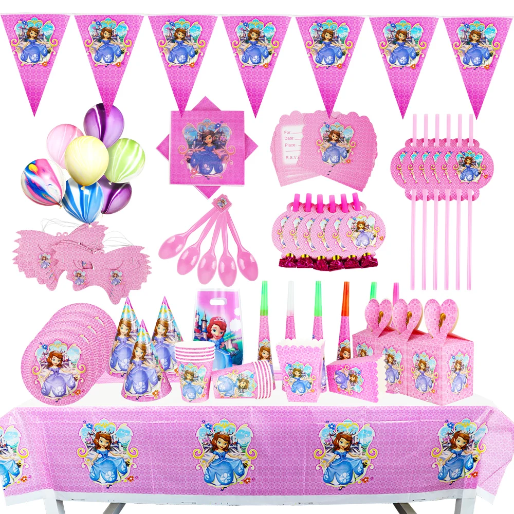 

Одноразовая посуда Sofia Princess, соломенные чашки, тарелки, салфетки, баннер, скатерть для будущей матери, украшения для дня рождения