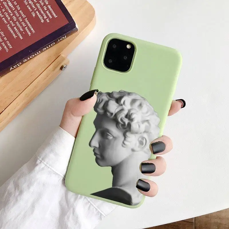 

Abstract Art Statue pattern Phone Case Candy Color for iPhone 6 7 8 11 12 s mini pro X XS XR MAX Plus