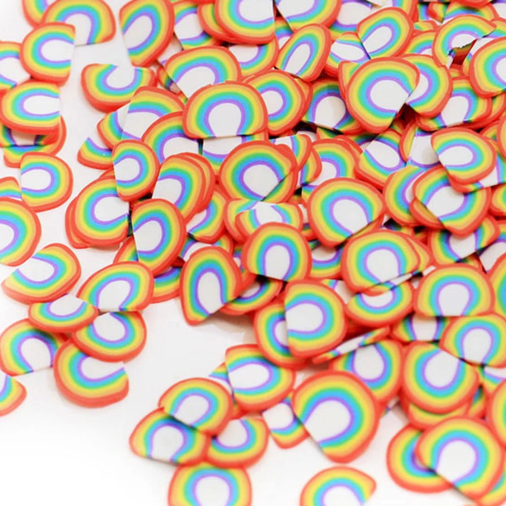 Подвеска из полимерной глины в виде радужных ломтиков 20 цветов | Игрушки и хобби