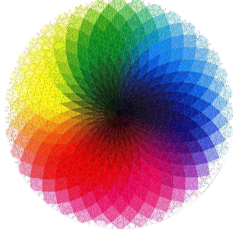 1000 шт./компл. красочные радужные круглые головоломки геометрический фото пазл