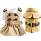 KhaikiМодная одежда для мальчиков и девочек; Сезон лето-весна; Одежда для собак; Плащ; Платье; Одежда для любимых питомцев; Одежда для кошек; Костюмы; Куртка