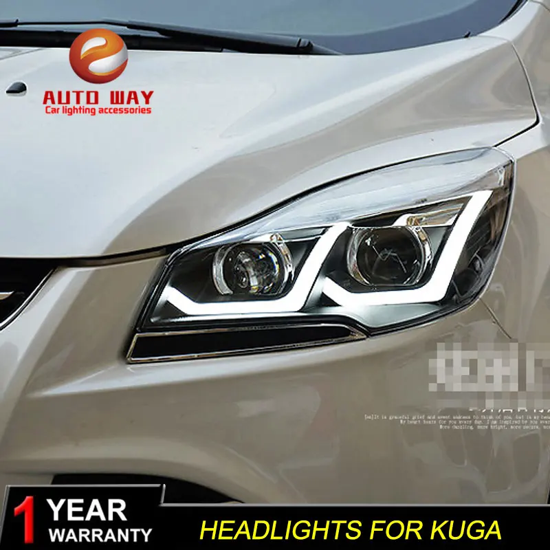 Автомобильный Стайлинг Головной фонарь чехол для Ford Kuga фары 2013 2015 светодиодные DRL