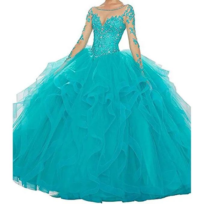 Классические платья с длинными рукавами vestidos de 15 anos пышные платья розового цвета для выпускного Бальное Платье милое бальное платье 16