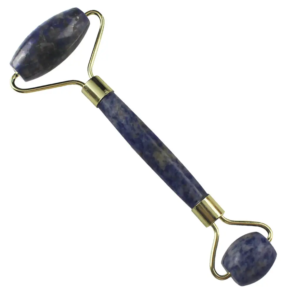 Массажный ролик для лица цветной натуральный Нефритовый камень гуаша доска