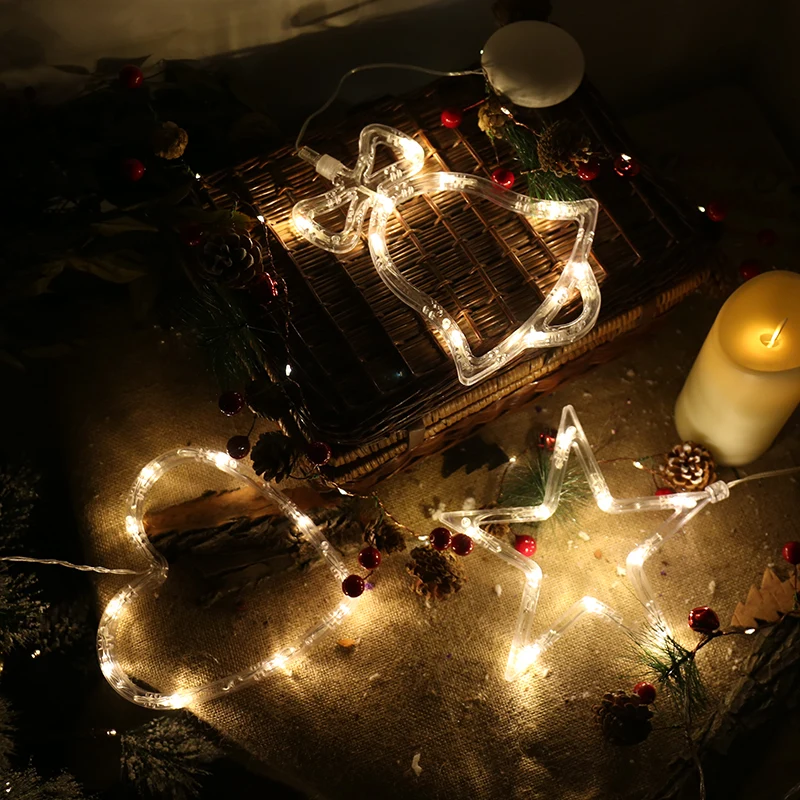 Рождественские светодиодные креативные оконные стеклянные подвесные