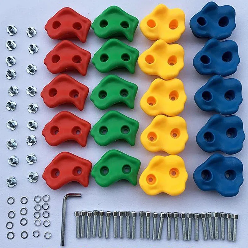 

Kids Rock Climbing Wall Holds Children Wood Wall Climbing Stones Toys Child Playground Game Hand Feet Hold Grip Kit Sports Toys