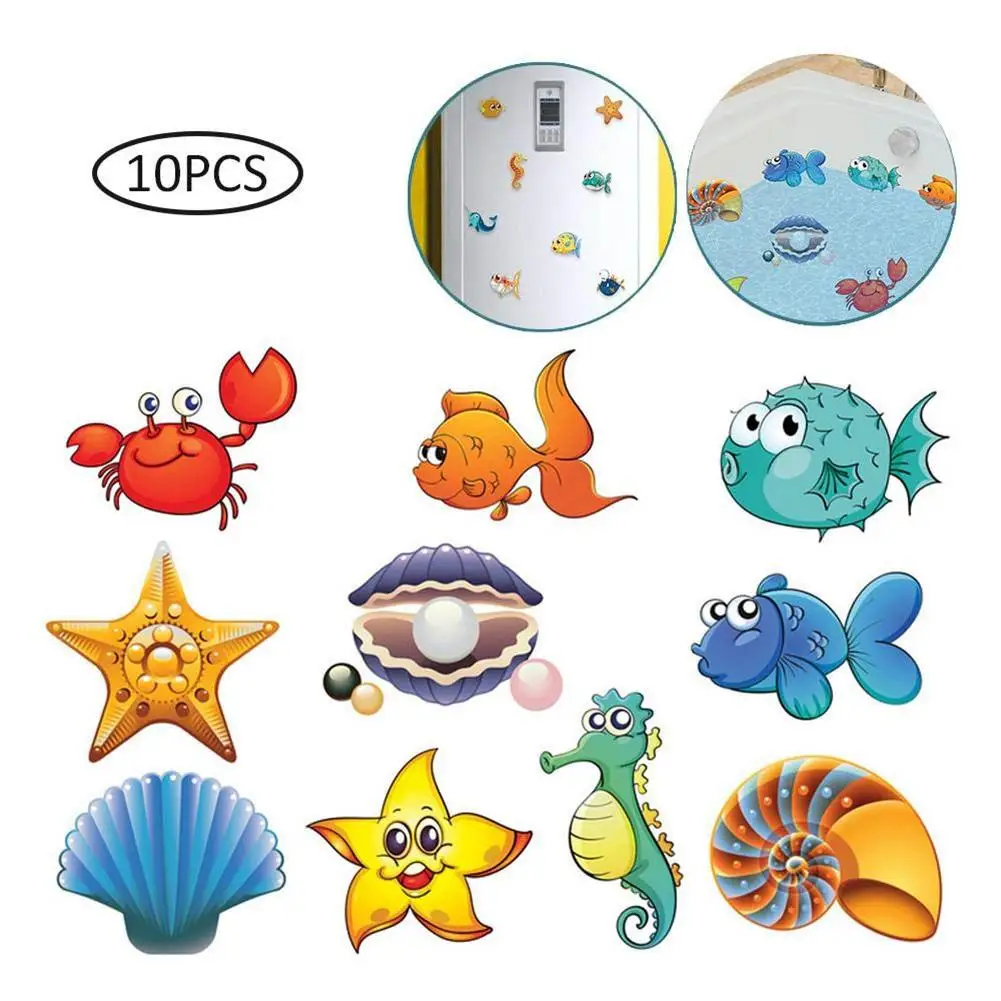 Anti Slip Sticker For Bathtub Sea Creatures Self Adhesive Anti Slip Stickers Cartoon Waterproof Mat Stickers For Bathtub Pool #D