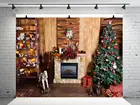 Винтажный рождественский фон для фотосъемки VinylBDS 8x8 футов деревянная стена рождественские фоны для фотостудии