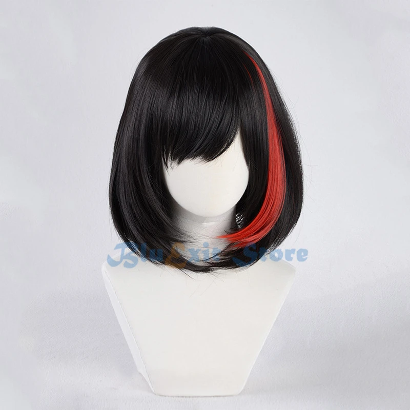 Игра BanG Dream! Afterglow Mitake Ran парик косплей волосы короткие черные красные BOBO
