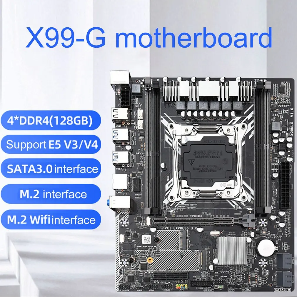 X99M-G Desktop Computer Motherboard DDR4 Memory LGA 2011-3 V3/V4 Support M.2 Wifi SATA PCIE 16X 8X Interface