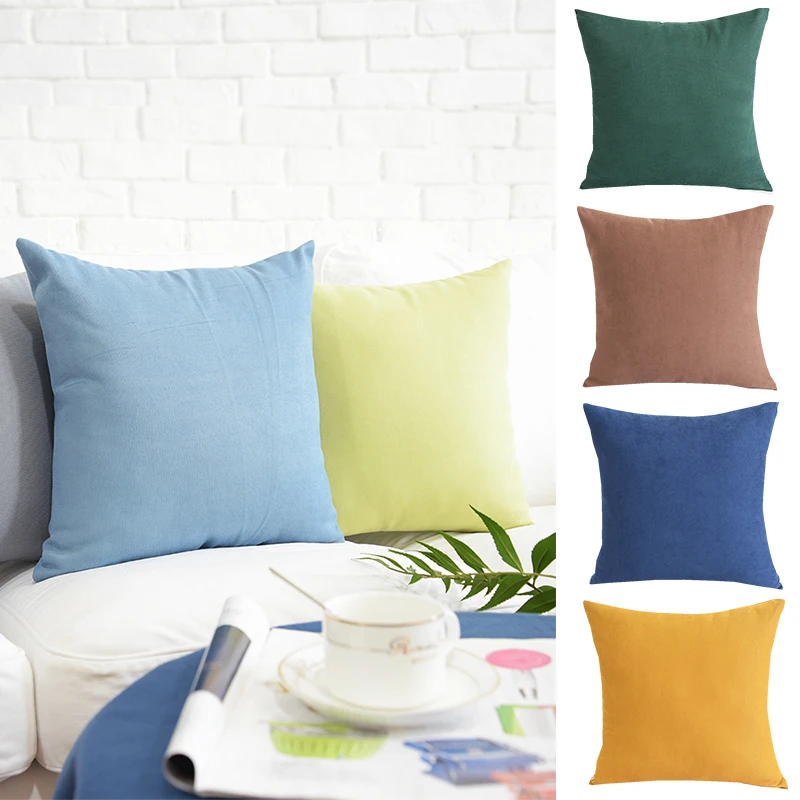 

Solid Cushion Cover Decorative Pillows Cover linen pillow case for sofa