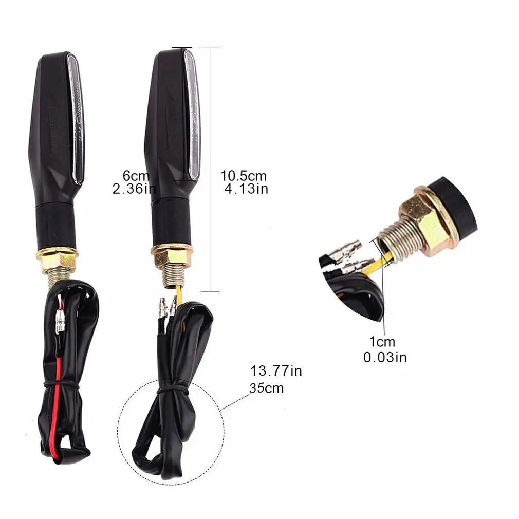 

4pcs Motorcycle LED Turn Signal Electric Vehicle Motoebike Front and Rear General Headlights Signal Lights