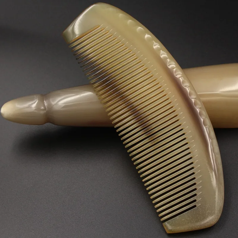 volume hair brush Hairbrush Or Natural Anti Static Buffalo Horn Comb Hair Care Prevent Loss Massage Brush Straight Combs Gift