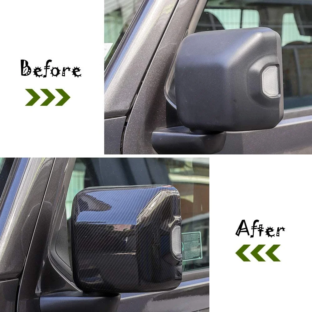 2 Шт. Декоративное покрытие для заднего вида зеркала с защитной стикером для Jeep Wrangler JL JLU 2018 2019 2020.