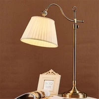 american country fabric shade table lamp retro scalable bedroom light noble study lamp cafe bar decoration light free shipping