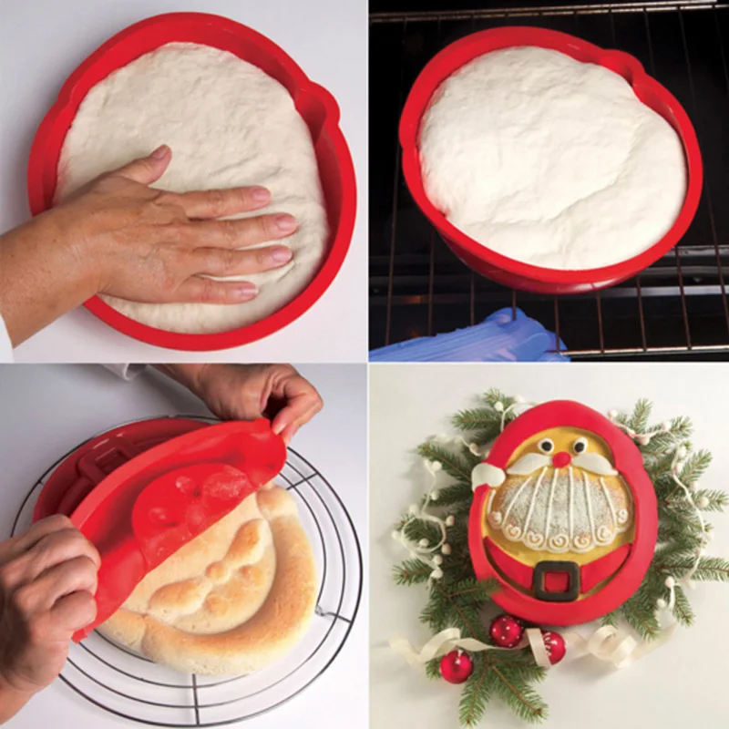 Силиконовая Рождественская форма для торта в форме Санта Клауса выпечки кексов