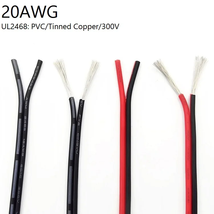 1 м 2 контактный Электрический медный провод 20AWG осветительный кабель с ПВХ