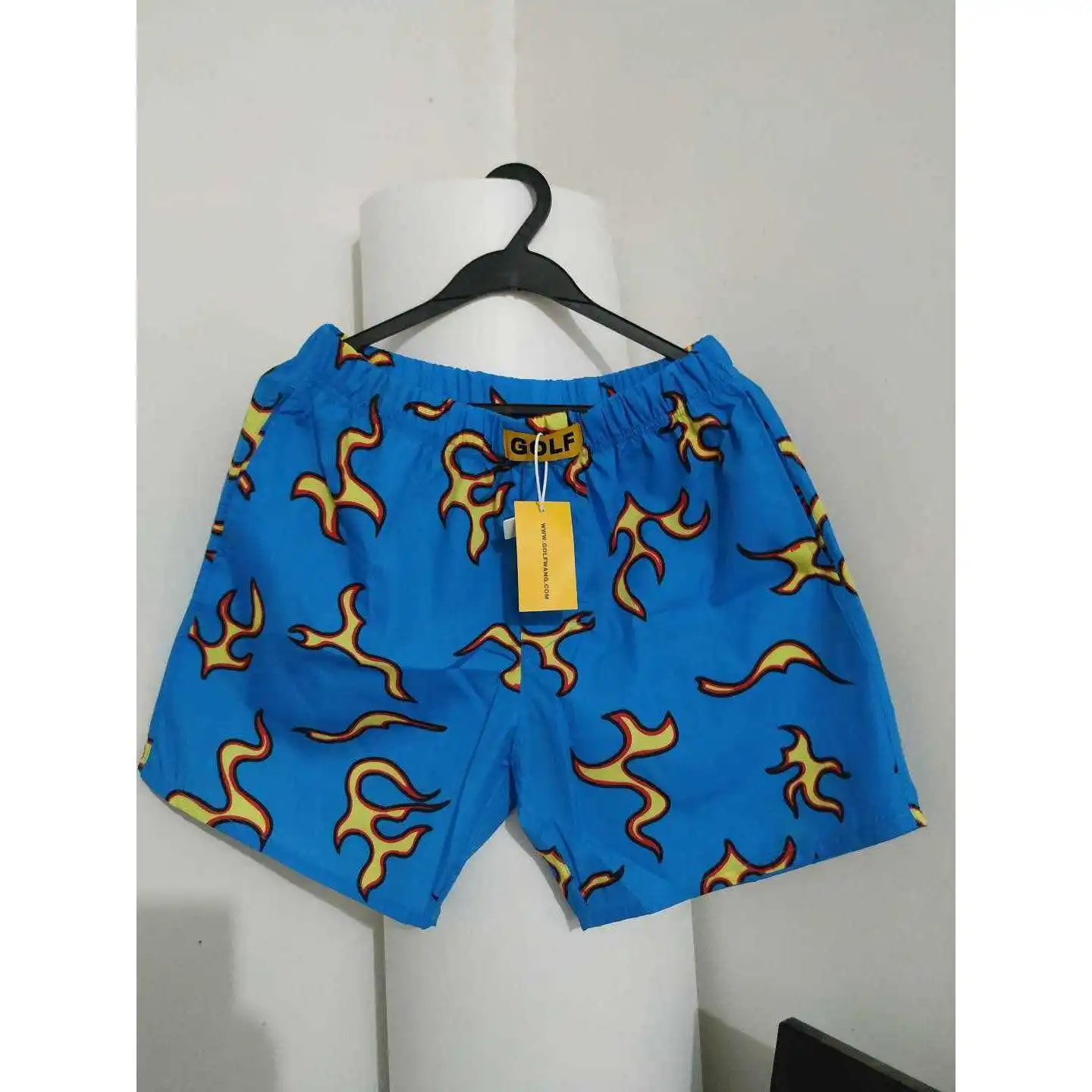 

High New Novelty high Men Comfortable Tyler The Creator Golf Fire Flame Skateboard Street Cotton Casual Shorts #AB6