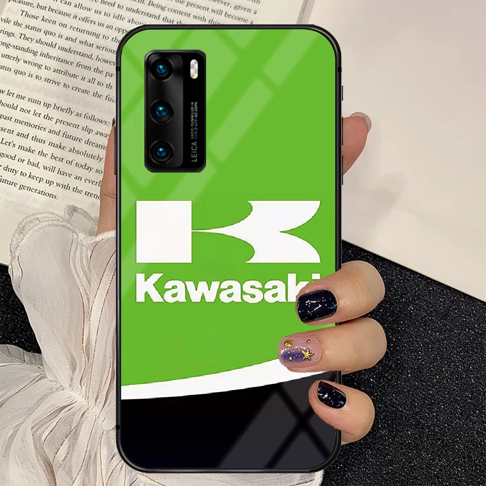 

Moto Kawasaki Ninja Phone Tempered Glass Case Cover For Huawei P Nova Mate 5T 20 30 40 E Pro Lite Smart 2019 2021 Fashion Cover