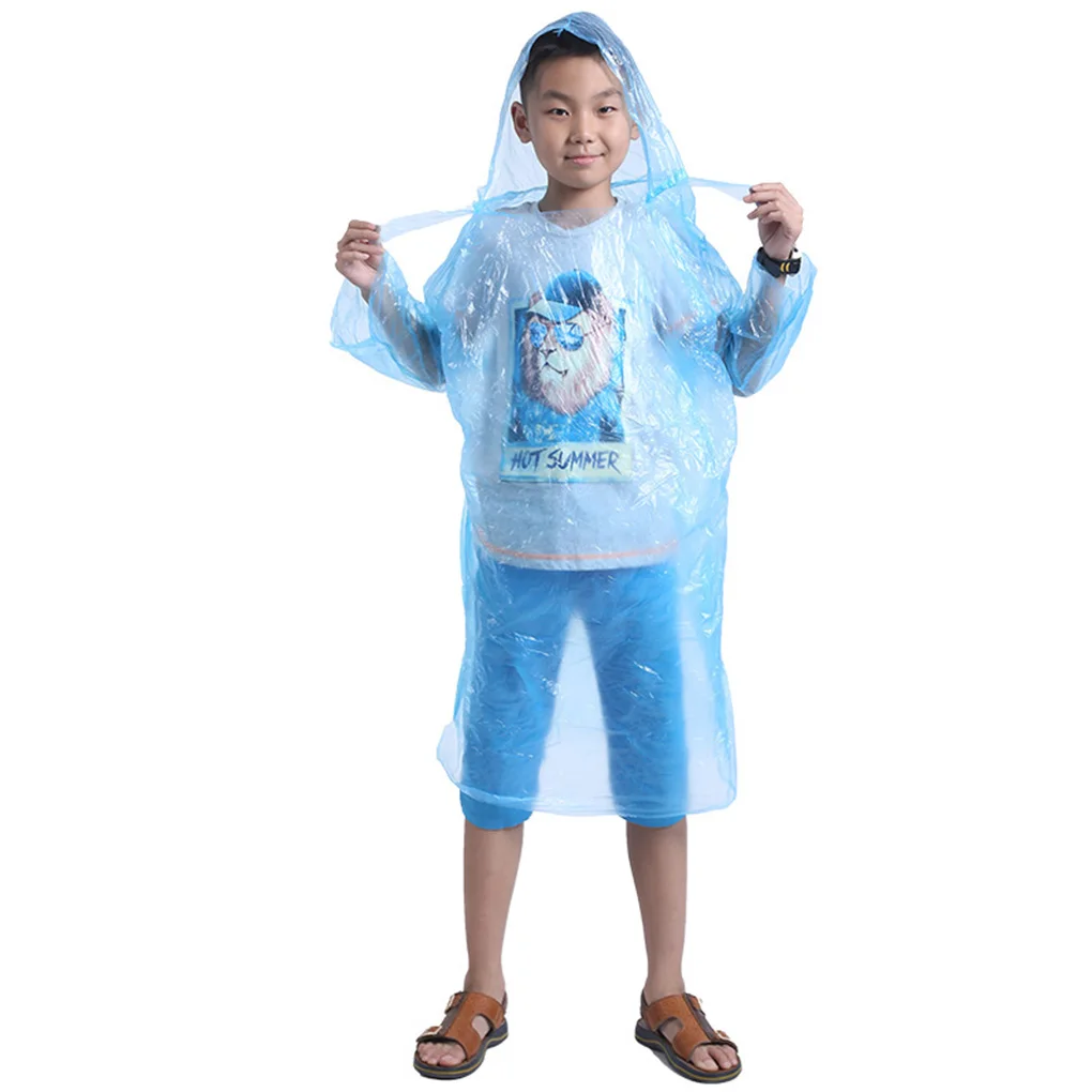 1 шт. детский одноразовый дождевик с капюшоном детское водонепроницаемое пончо