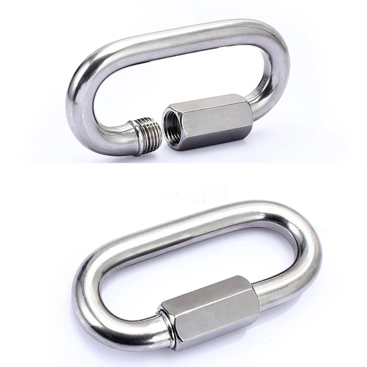 

304 316 Stainless Steel Oval Quick Links Safety Snap Hook Climbing Carabiner Lock Buckle M3.5 M4 M5 M6 M8 M10 M12 M14