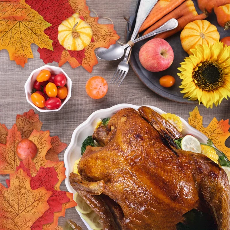 500 шт Ассорти смешанные осенние цветные искусственные кленовые листья для свадеб