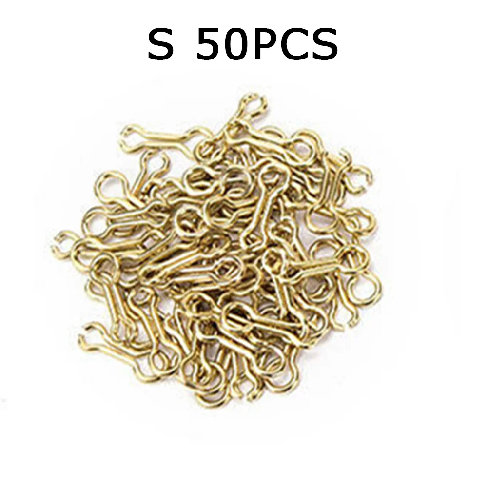 

50pcs Fishing Connector Copper Alloy Snaps Carp Swivels Clips Tackle Swivel Connector Stainless Reusable