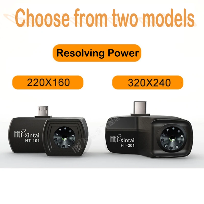 

HT-201 Multifunctional Hti Cell Phone External Infrared Thermal Image Camera Image & Video Type-c W/ Adapter