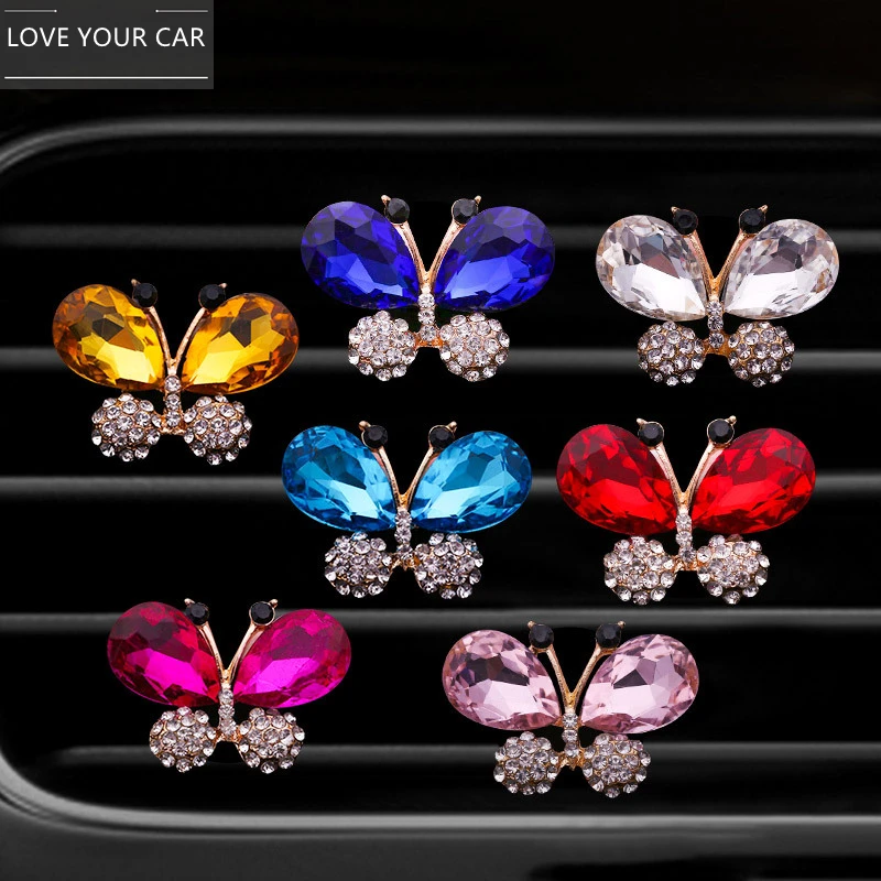 

Diamond-studded Butterfly Car Aromatherapy Clip Creative Car Air Conditioning Air Outlet Perfume Decoration Clip