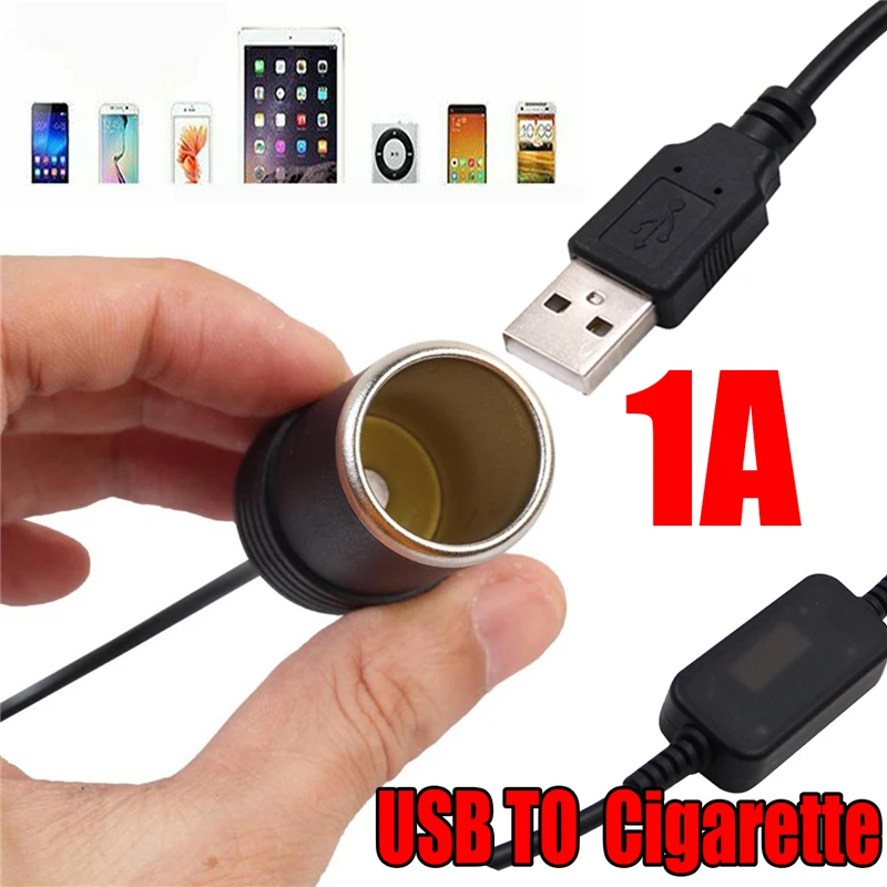 5 В 2 А USB штекер на 12 адаптер кабеля для видеорегистратора автомобильное зарядное