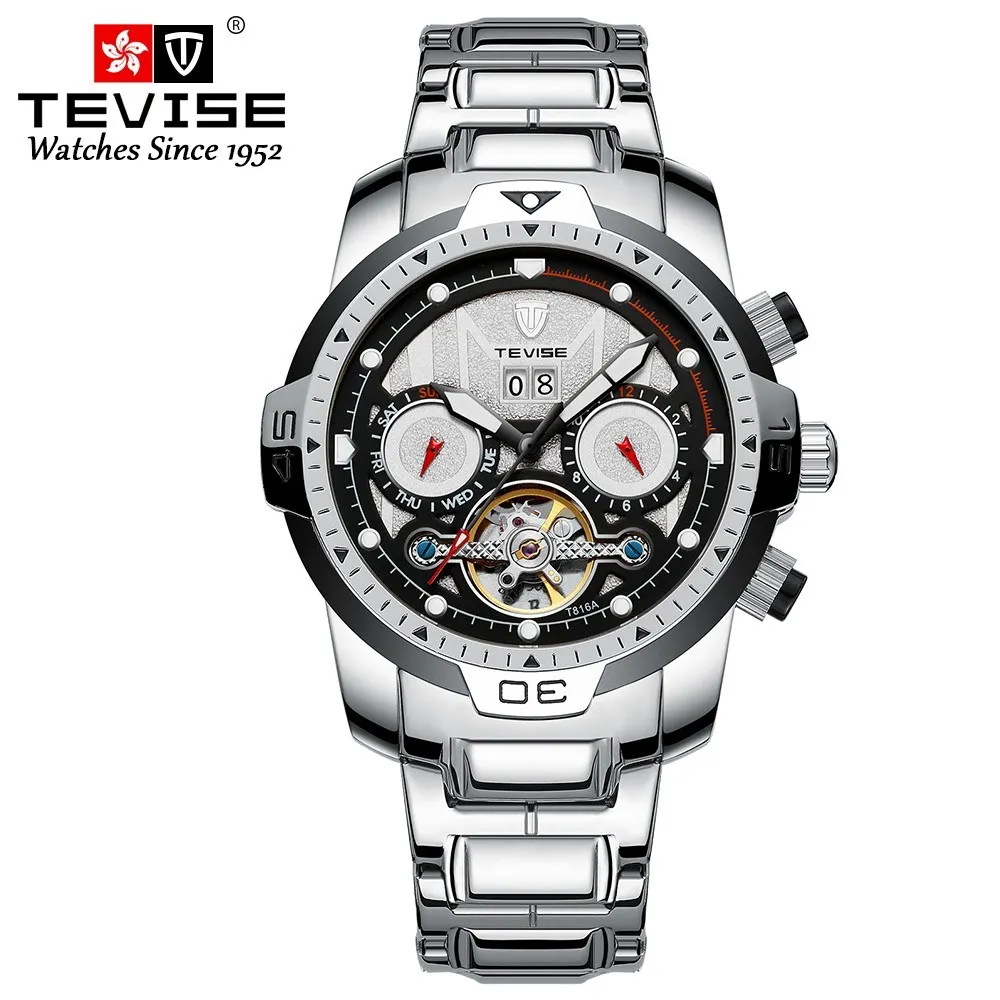 

Automatic Mechanical Movement Men Watch Self-Winding Manual Winding Wind-Up Skeleton Wrist Watch 3ATM Waterproof Luminous Luxury