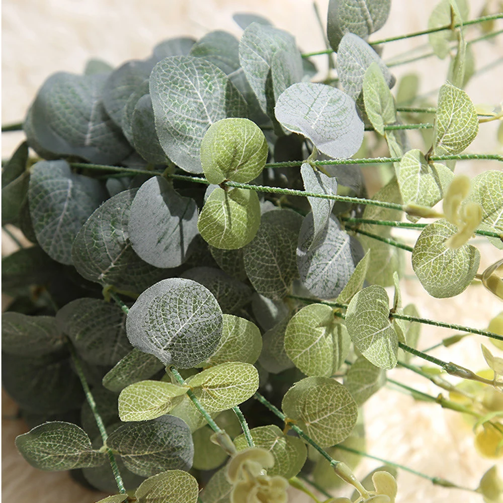 Большие листья эвкалипта Зеленые искусственные материал для стен Декоративные