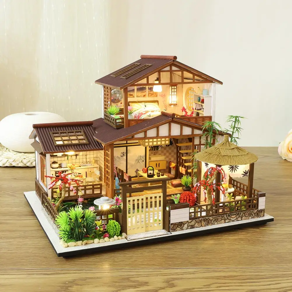 

DIY Miniature Dollhouse Toy Handmade Wooden Doll House Furniture With Music Movement Christmas Birthday Gift Toys For Children