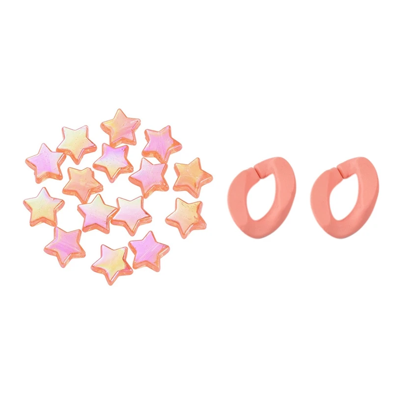 

Плоские скрученные овальные бусины с эффектом ластика, 50 шт., звеньевая цепь с 10-миллиметровым клеем, пятиконечная звезда, искусственный бис...